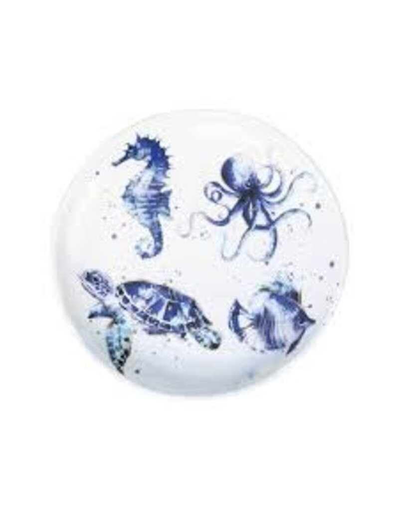 Supreme Housewares Melamine Appetizer Plate, Indigo Blue Sea Life, 6"