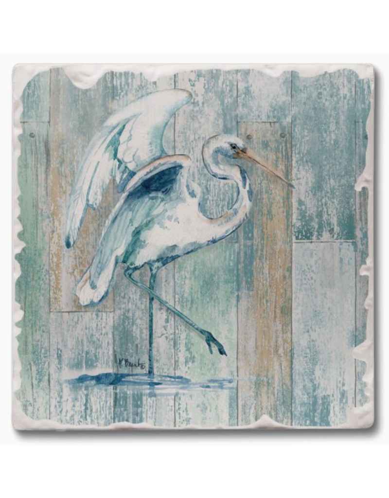 Absorbent Stone Coaster, Egret Bird