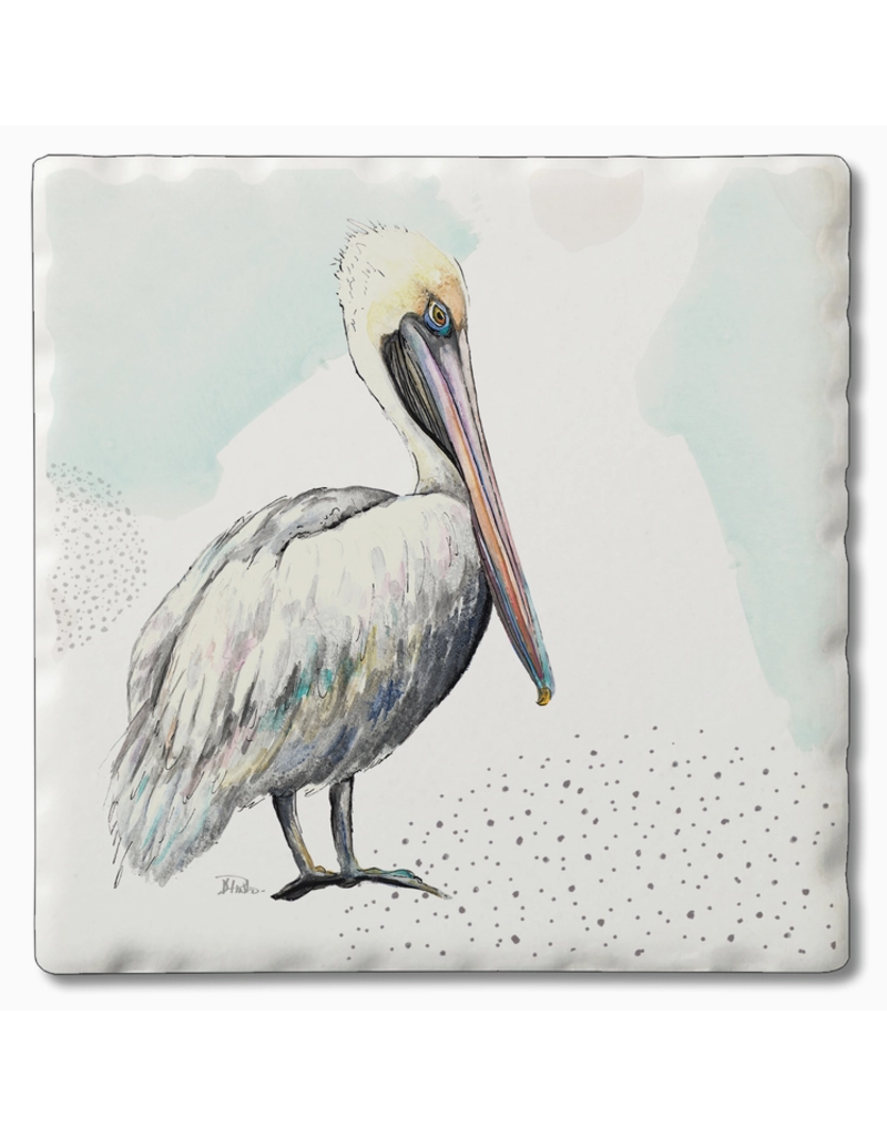 Absorbent Stone Coaster, Pelican Bird