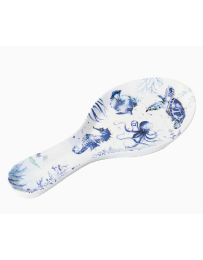 Supreme Housewares Melamine Spoon Rest, Indigo Blue Sea Life