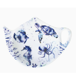 Supreme Housewares Melamine Tea Caddy, Indigo Blue Sea Life