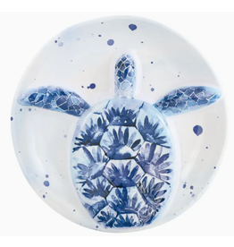 Supreme Housewares Melamine Round Platter, Indigo Blue Sea Life, 13"
