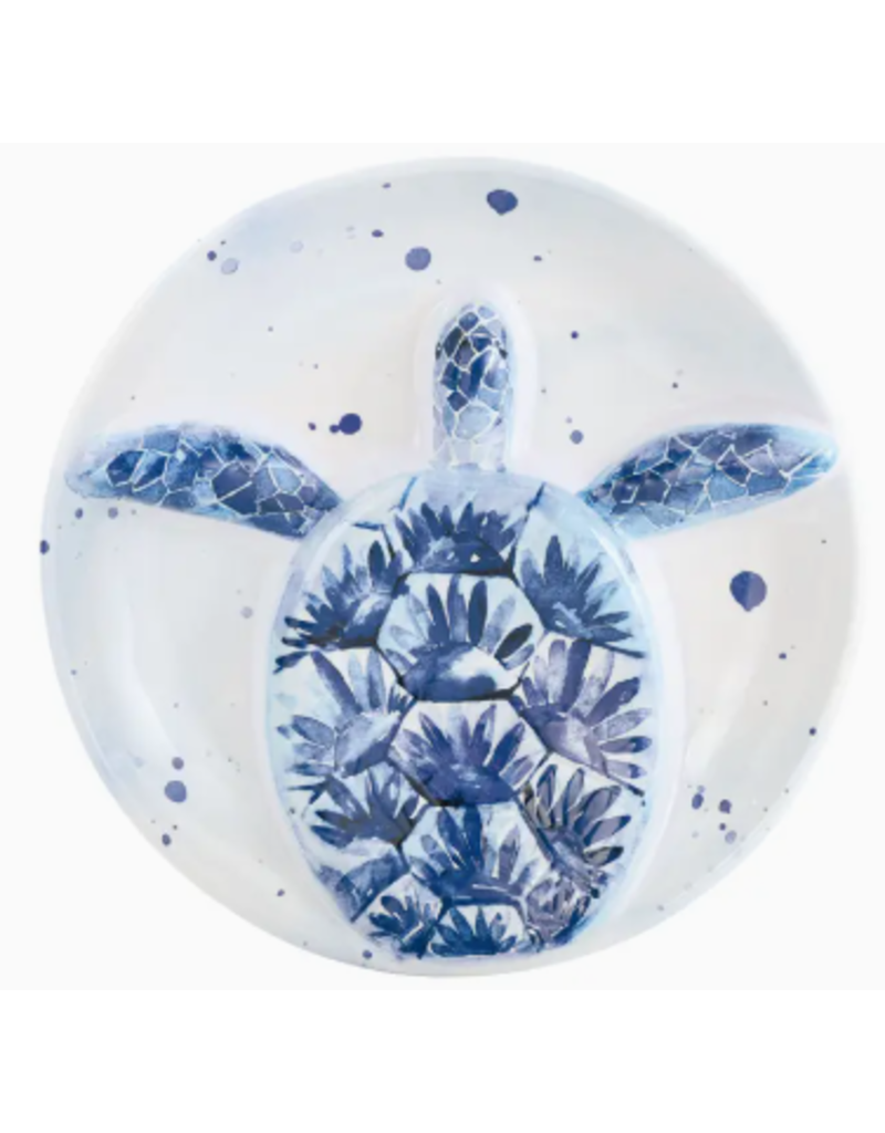 Supreme Housewares Melamine Round Platter, Indigo Blue Sea Life, 13"