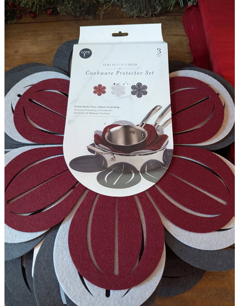Core Home 3pc Cookware Protectors, Flower Design