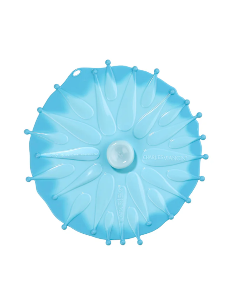 Charles Viancin COASTAL Blue Sea Anemone Silicone Suction Bowl Cover, Med/Small 6" cir