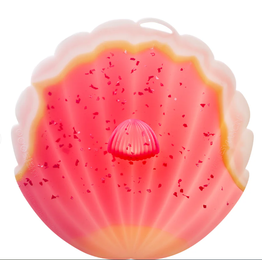 Charles Viancin COASTAL Pink Sea Shell Silicone Bowl Suction Cover, Medium 9" cir