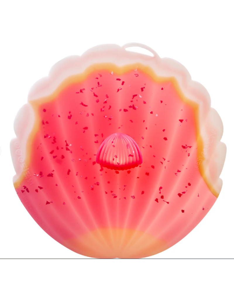 Charles Viancin COASTAL Pink Sea Shell Silicone Bowl Suction Cover, Medium 9" cir