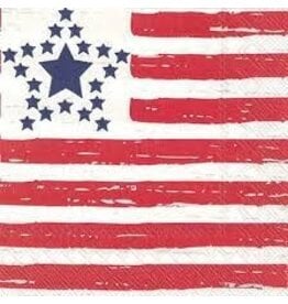 Boston International Cocktail Napkins, Patriotic Distressed Flag, 20x