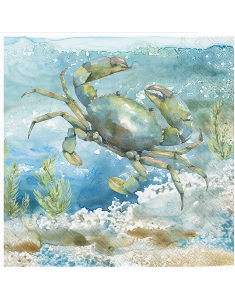 Boston International Cocktail Napkins, Blue Crab, 20x