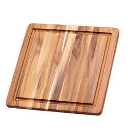 TeakHaus Essential Board WITH JUICE GROOVE, Teakwood,12x12 Square disc