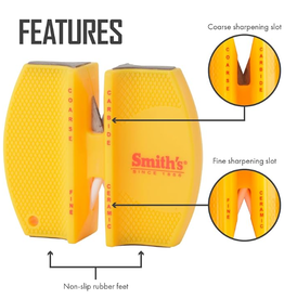 KitchenIQ/Smiths 2-STEP PORTABLE KNIFE SHARPENER, YELLOW/24