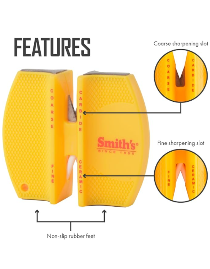 KitchenIQ/Smiths 2-STEP PORTABLE KNIFE SHARPENER, YELLOW/24