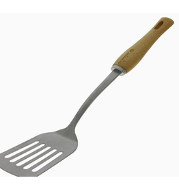 De Buyer Slotted Spatula/Turner - Stainless Steel Wood