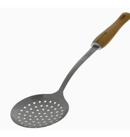 De Buyer Skimmer - Stainless Steel Wood