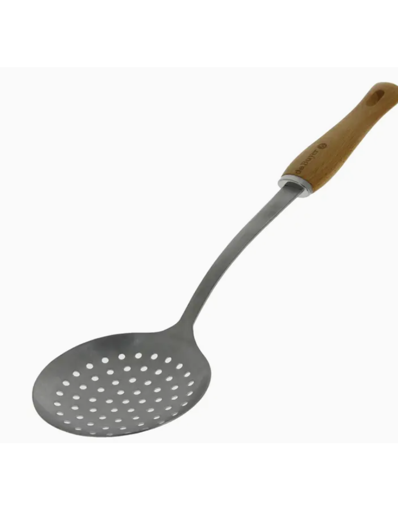 De Buyer Skimmer - Stainless Steel Wood
