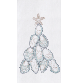 C and F Home Holiday Towel, Oyster Christmas Tree, floursack