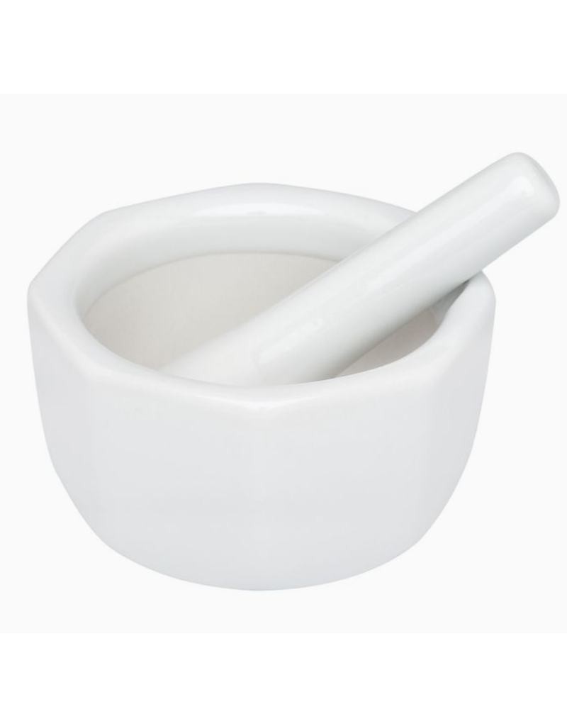 Harold Imports White Porcelain Mortar & Pestle 3.5" octogon disc