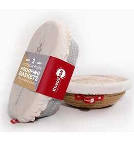 KneadAce KneadAce OVAL&ROUND Cotton Rope Bread Proofing Baskets with Liners, Set of 2