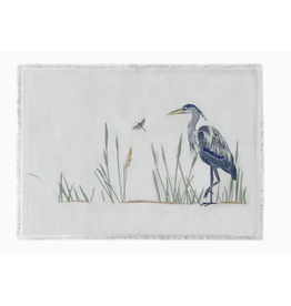 Rightside Design Embroidered HERON Placemat, GRAY