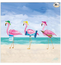 Boston International Cocktail Napkins, Beach Flamingos, 20x*