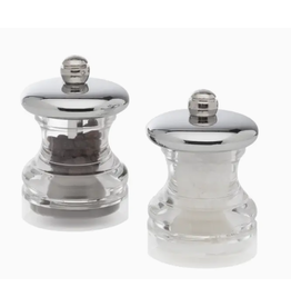 Cole & Mason/DKB Button Salt and Pepper Set, 2.5" Acrylic & Stainless Top*