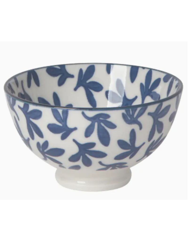 Now Designs Stamped Bowl 4" Floral, blue white