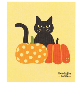 Now Designs Halloween Swedish Dish Cloth Hallows Eve Cat Pumpkin