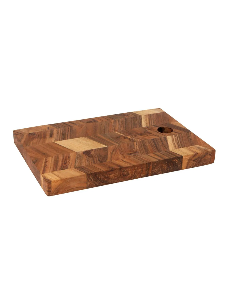 Now Designs Chevron Wooden Serving Board Platter, 10"