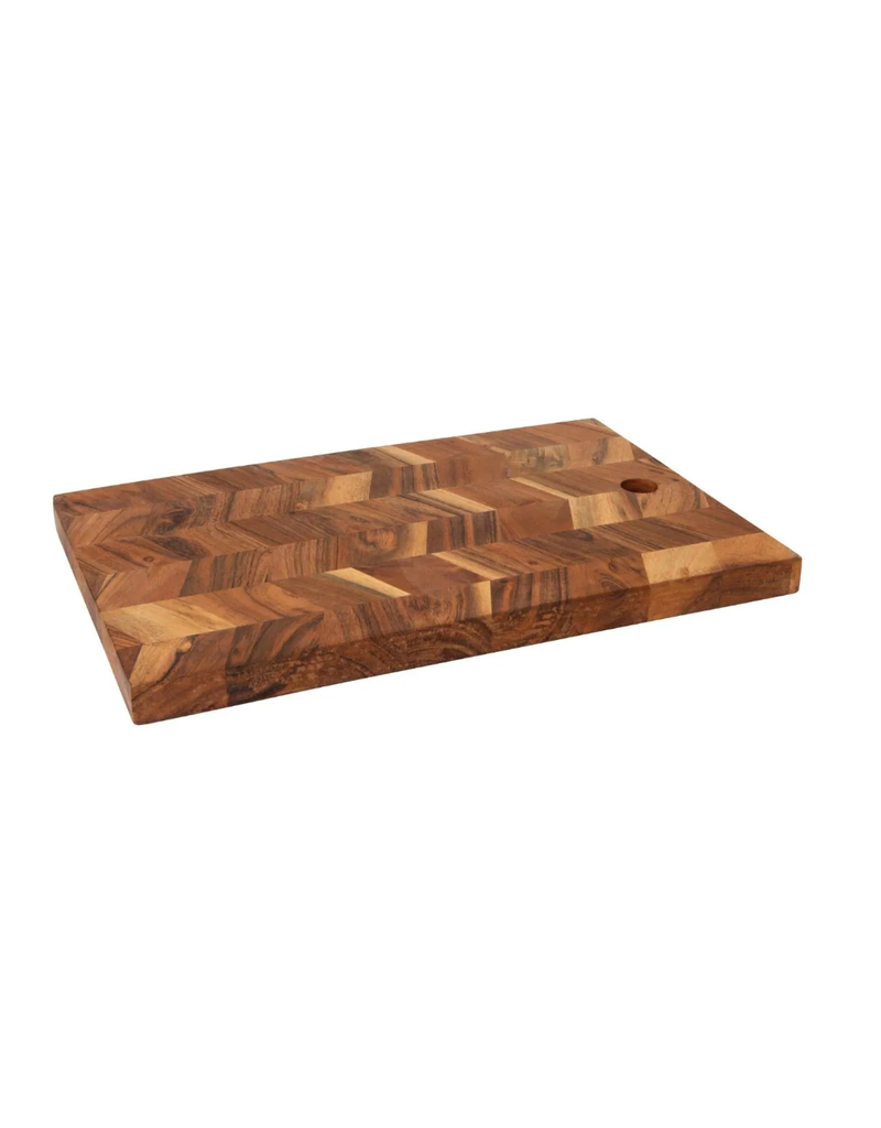 Now Designs Chevron Wooden Serving Board Platter, 15"