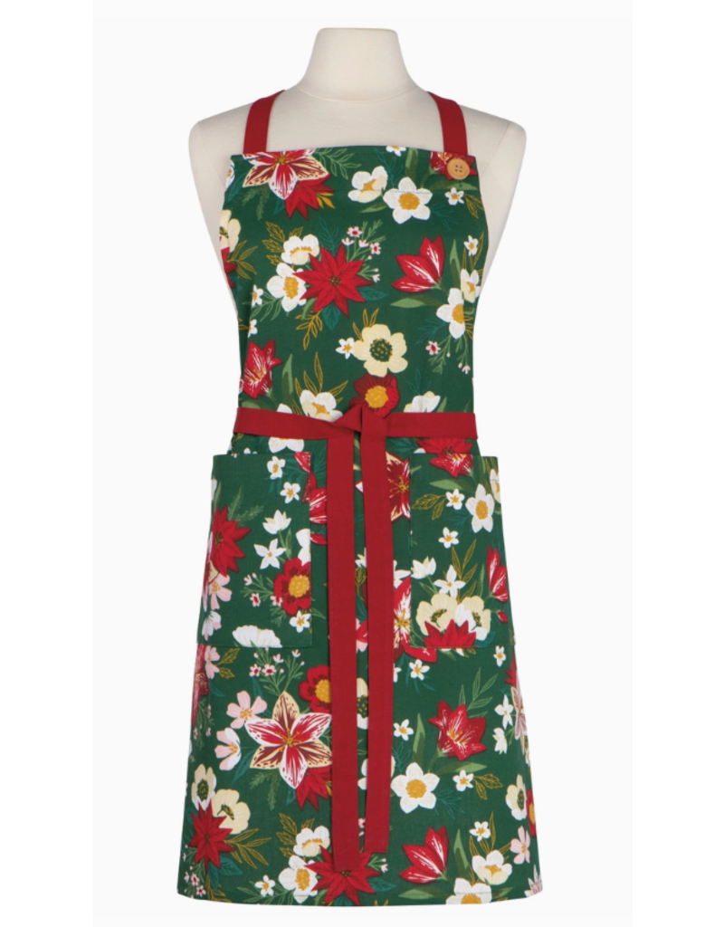 Now Designs Holiday Apron, Amaryllis Spruce disc