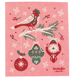 Now Designs Holiday Swedish Dish Cloth Seasons Tweetings, pink