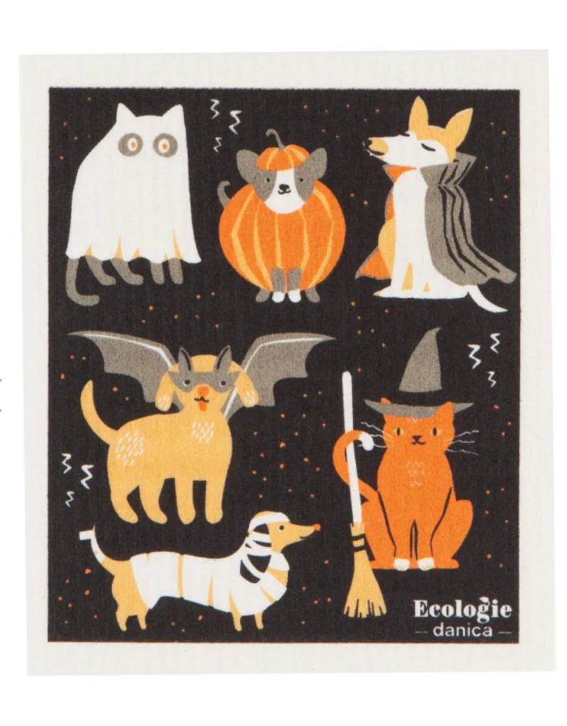 Now Designs Halloween Swedish Dish Cloth Costume Party Cat Dog
