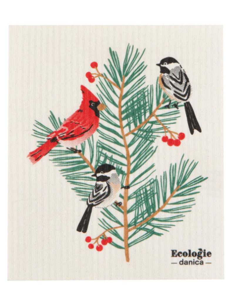 Now Designs Holiday Swedish Dish Cloth Birds & Boughs