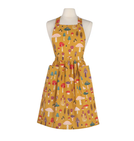 Now Designs Apron, Mushrooms, gold