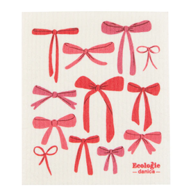 Now Designs Holiday Swedish Dish Cloth Red Bow