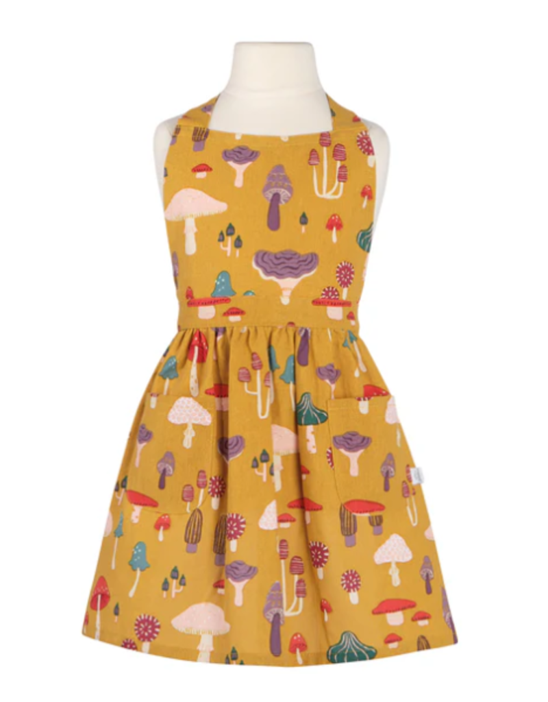 Now Designs Apron Mushrooms, gold CHILD