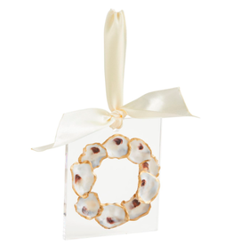 Mudpie Holiday Ornament OYSTER WREATH, acrylic