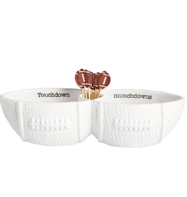 Mudpie Fall Football 2-Bowl Toothpick Server Set