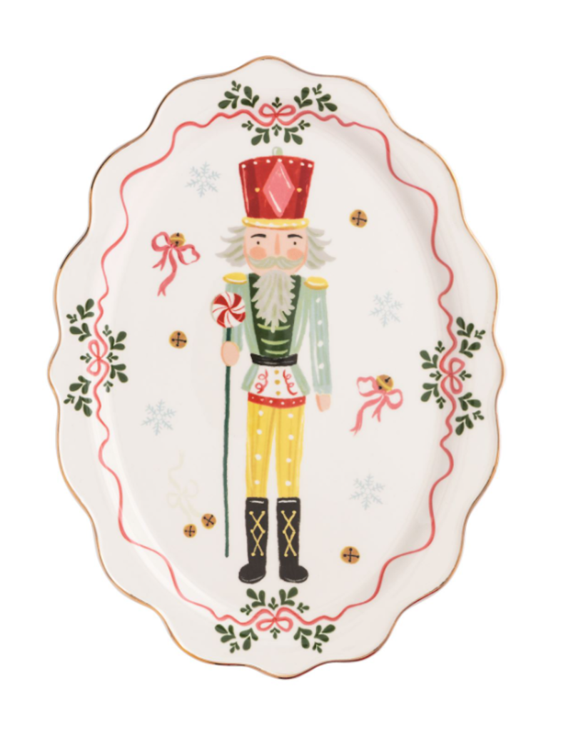 Mudpie Holiday Single Nutcracker Platter, 14x6"