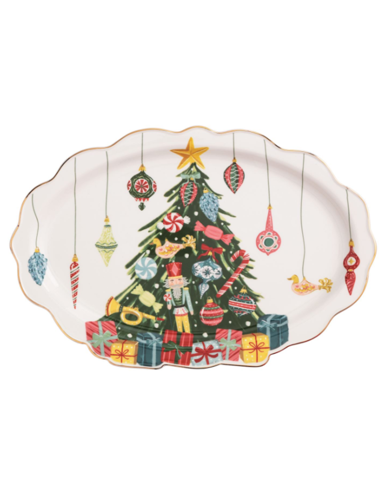 Mudpie Holiday Christmas Tree Ornament Platter