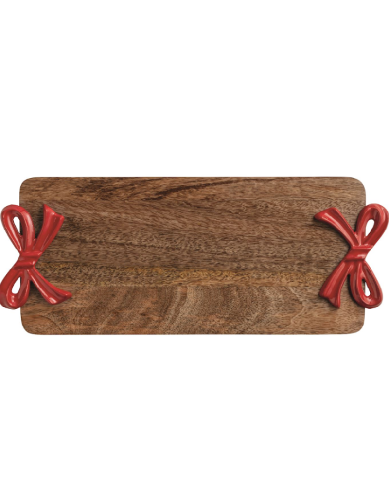 Mudpie Holiday Red Bow Wooden Board