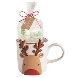 Mudpie Holiday REINDEER Mug & Marshmallow Set