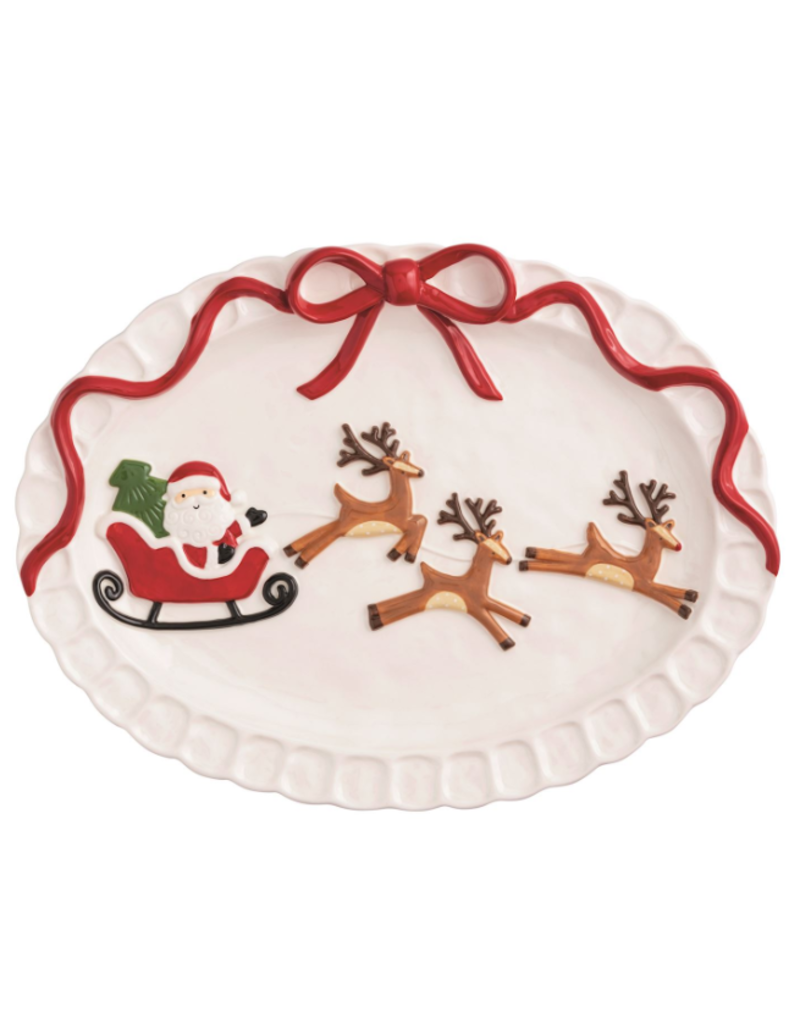 Mudpie Holiday Santa Sleigh Platter disc