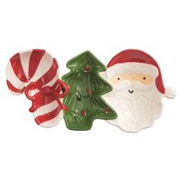 Mudpie Holiday Triple Server, candy, tree, santa