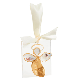 Mudpie Holiday Ornament OYSTER ANGEL, acrylic