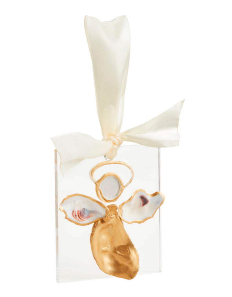 Mudpie Holiday Ornament OYSTER ANGEL, acrylic