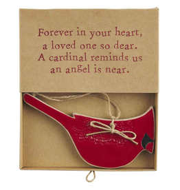 Mudpie Holiday Cardinal Ornament, stoneware