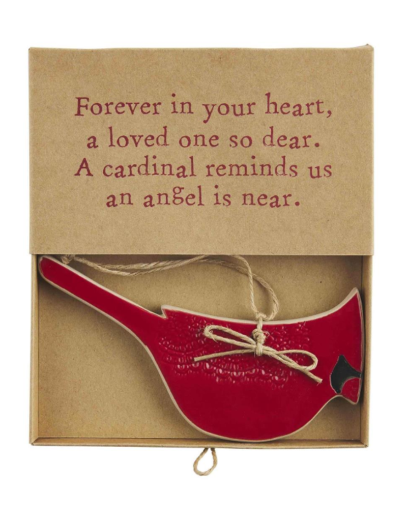Mudpie Holiday Cardinal Ornament, stoneware