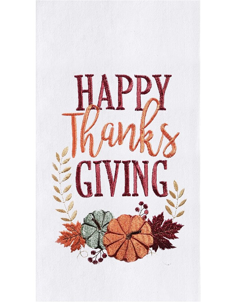 C and F Home Fall Towel, Happy Thanksgiving, Pumpkins, floursack