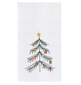 C and F Home Holiday Dish Towel, Vintage Stick Christmas Tree, floursack